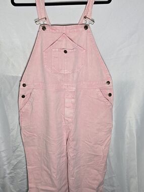 Faherty Washed Ligh Pink Overall Mechanic Carpentar Bib Pants Beachy Sz XL